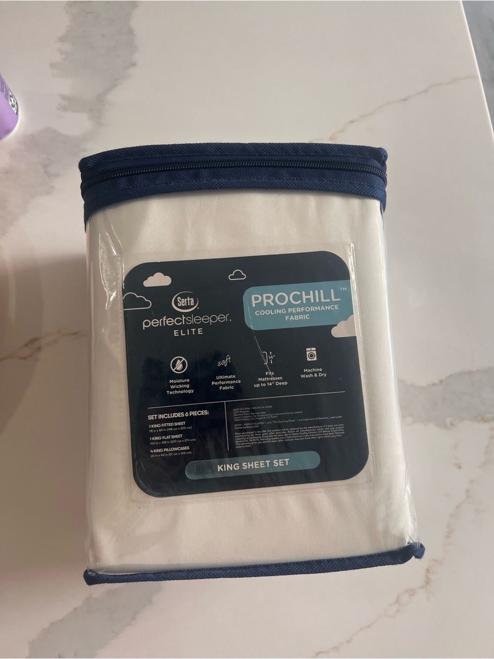PerfectSleeper Elite ProChill King Sheet Set in White